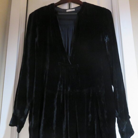 FREE PEOPLE X CP SHADES Jacey Velvet Mini Dress in Black Boho Minimalist Size S - Picture 2 of 13